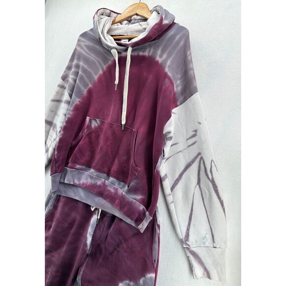 NSF Two Piece Lounge Set L Lissette Hoodie Sayde Jogger Wilde Magenta Dye Purple - Picture 3 of 16